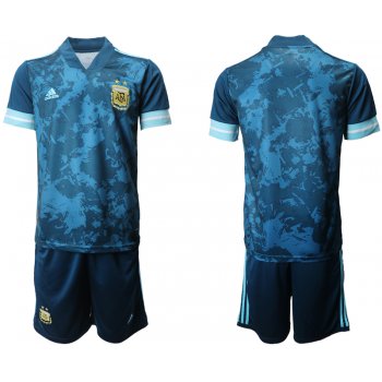 Men 2021 National Argentina away blue custom soccer jerseys