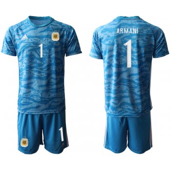 Men 2021 National Argentina blue goalkeeper 1 blue soccer jerseys