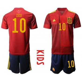 Youth 2021 European Cup Spain home red 10 Soccer Jersey