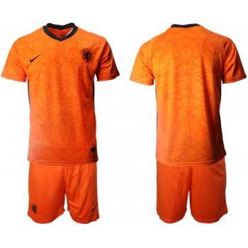 Men 2020-2021 European Cup Netherlands home orange blank Nike Soccer Jersey