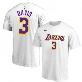 Los Angeles Lakers 3 Anthony Davis White Nike T-Shirt