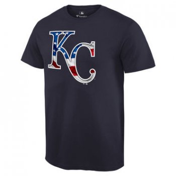 Men's Kansas City Royals Navy Banner Wave T Shirt