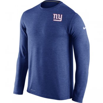 Nike New York Giants Royal Blue Dri-Fit Touch Long Sleeve Performance Men's T-Shirt