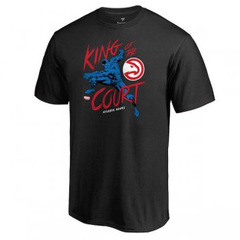Men's Atlanta Hawks Fanatics Branded Black Marvel Black Panther King of the Court T-Shirt