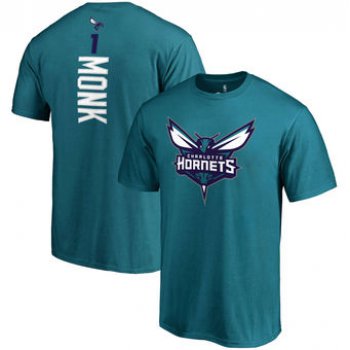 Men's Charlotte Hornets 1 Malik Monk Fanatics Branded Teal Backer Name & Number T-Shirt