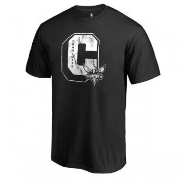 Men's Charlotte Hornets Fanatics Branded Black Letterman T-Shirt