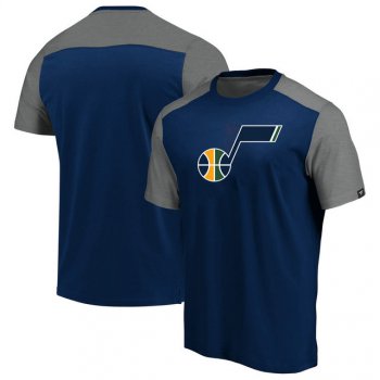 Utah Jazz Iconic Blocked T-Shirt - NavyHeathered Gray