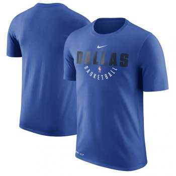 Dallas Mavericks Blue Practice Performance Nike T-Shirt