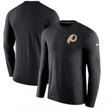 Men's Washington Redskins Nike Black Coaches Long Sleeve Performance T-Shirt