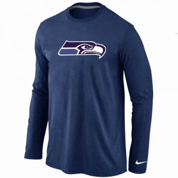 Nike Seattle Seahawks Logo Long Sleeve T-Shirt D.Blue