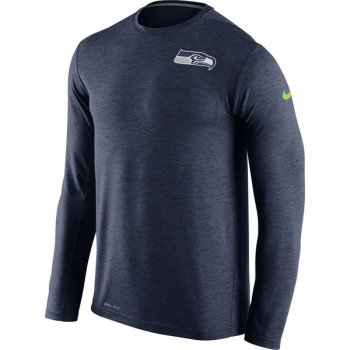 Nike Seattle Seahawks Navy Dri-Fit Touch Long Sleeve Performance Men's T-Shirt