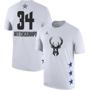 Jordan Men's 2019 NBA All-Star Game #34 Giannis Antetokounmpo Dri-FIT White T-Shirt