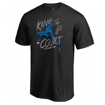 Men's San Antonio Spurs Fanatics Branded Black Marvel Black Panther King of the Court T-Shirt