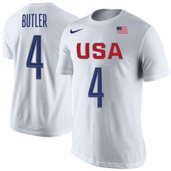 Team USA 4 Jimmy Butler Basketball Nike Rio Replica Name & Number T-Shirt White