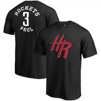 Men's Houston Rockets 3 Chris Paul Fanatics Branded Black Round About Name & Number T-Shirt