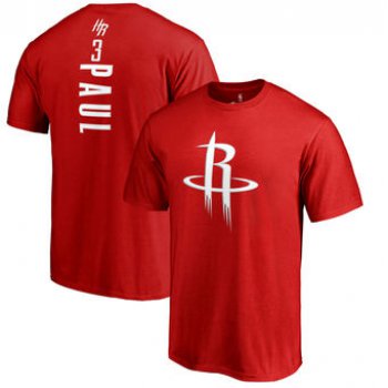 Men's Houston Rockets 3 Chris Paul Fanatics Branded Red Backer Name & Number T-Shirt