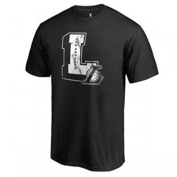 Men's Los Angeles Lakers Fanatics Branded Black Letterman T-Shirt