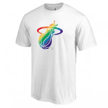 Men's Miami Heat White Fanatics Branded Team Pride V-Neck T-Shirt