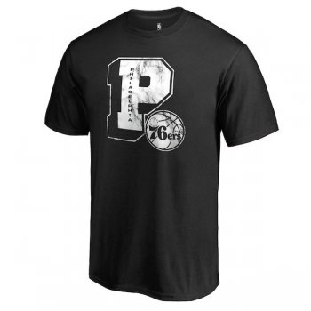 Men's Philadelphia 76ers Fanatics Branded Black Letterman T-Shirt