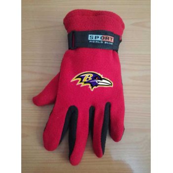 Baltimore Ravens NFL Adult Winter Warm Gloves Red