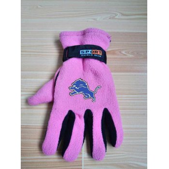 Detroit Lions NFL Adult Winter Warm Gloves Pink