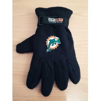 Miami Dolphins NFL Adult Winter Warm Gloves Black