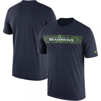 Seattle Seahawks Nike College Navy Sideline Seismic Legend T-Shirt