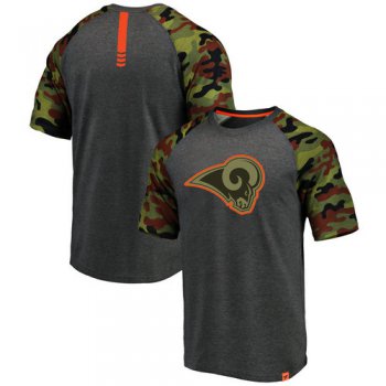 Los Angeles Rams Heathered Gray NFL Pro Line by Fanatics Branded Camo Recon Camo Raglan T-Shirt