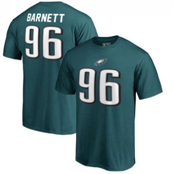 Men's Philadelphia Eagles 96 Derek Barnett NFL Pro Line by Fanatics Branded Midnight Green Authentic Stack Name & Number T-Shirt