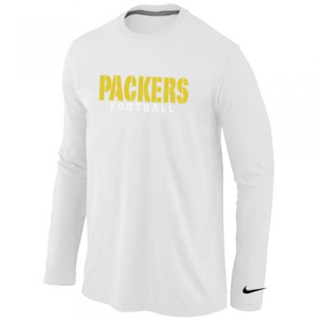 Nike Green Bay Packers font Long Sleeve T-Shirt White