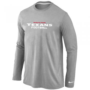 Nike Houston Texans Authentic font Long Sleeve T-Shirt Grey