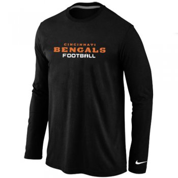 Nike Cincinnati Bengals Authentic font Long Sleeve T-Shirt Black