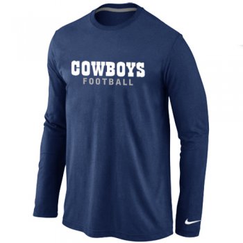 Nike Dallas Cowboys font Long Sleeve T-ShirtD.Blue