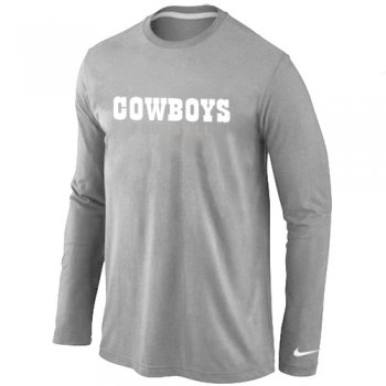 Nike Dallas Cowboys font Long Sleeve T-Shirt Grey