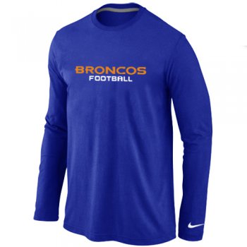 Nike Denver Broncos Authentic font Long Sleeve T-Shirt blue