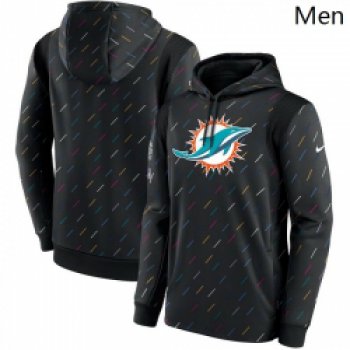 Men Miami Dolphins Nike Charcoal 2021 NFL Crucial Catch Therma Pullover Hoodie