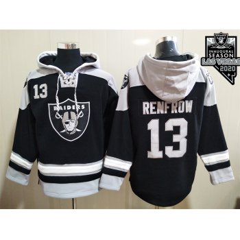 Men's Oakland Raiders #13 Hunter Renfrow NEW Black 2020 Inaugural Season Pocket Stitched NFL Pullover Hoodie