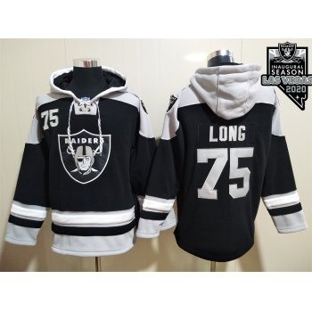 Men's Oakland Raiders #75 Howie Long NEW Black 2020 Inaugural Season Pocket Stitched NFL Pullover Hoodie