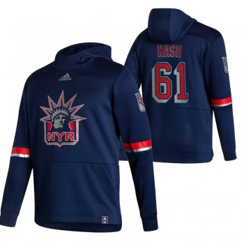 New York Rangers #61 Rick Nash Adidas Reverse Retro Pullover Hoodie Navy