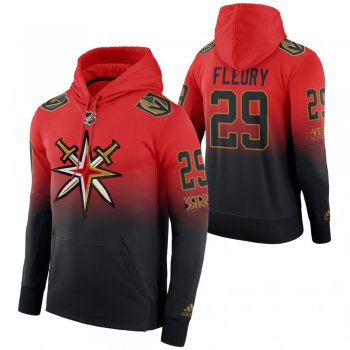 Vegas Golden Knights #29 Marc-Andre Fleury Adidas Reverse Retro Pullover Hoodie Red Black
