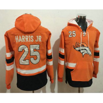 Men's Denver Broncos #25 Chris Harris Jr 2016 Orange Team Color Stitched NFL Hoodie