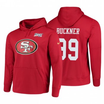 San Francisco 49ers #99 Deforest Buckner Nike NFL 100 Primary Logo Circuit Name & Number Pullover Hoodie Scarlet