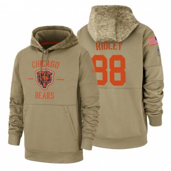 Chicago Bears #88 Riley Ridley Nike Tan 2019 Salute To Service Name & Number Sideline Therma Pullover Hoodie