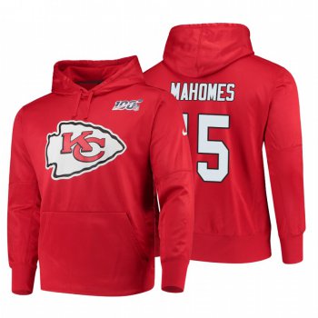 Kansas City Chiefs #15 Patrick Mahomes Nike NFL 100 Primary Logo Circuit Name & Number Pullover Hoodie Red