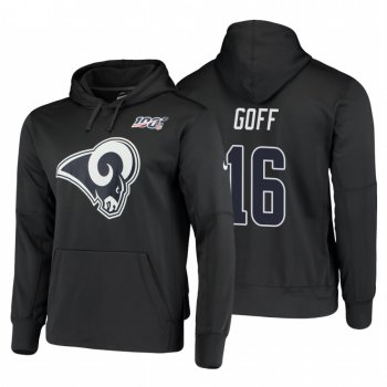Los Angeles Rams #16 Jared Goff Nike NFL 100 Primary Logo Circuit Name & Number Pullover Hoodie Charcoal
