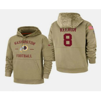 Men's Washington Redskins #8 Case Keenum 2019 Salute to Service Sideline Therma Pullover Hoodie