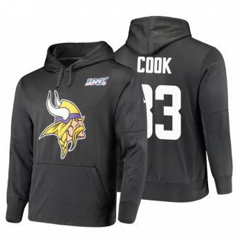 Minnesota Vikings #33 Dalvin Cook Nike NFL 100 Primary Logo Circuit Name & Number Pullover Hoodie Anthracite