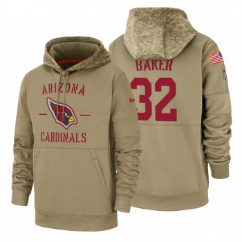Arizona Cardinals #32 Budda Baker Nike Tan 2019 Salute To Service Name & Number Sideline Therma Pullover Hoodie