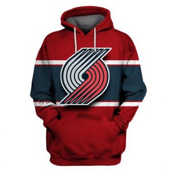 Blazers Red All Stitched Hooded Sweatshirt