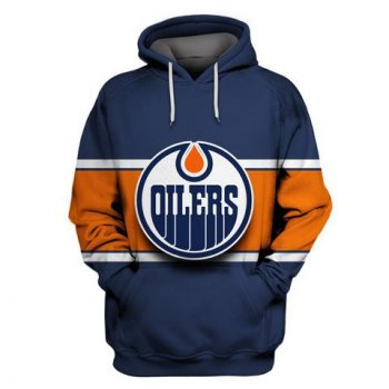 Men's Edmonton Oilers Blue All Stitched Hooded Sweatshirt